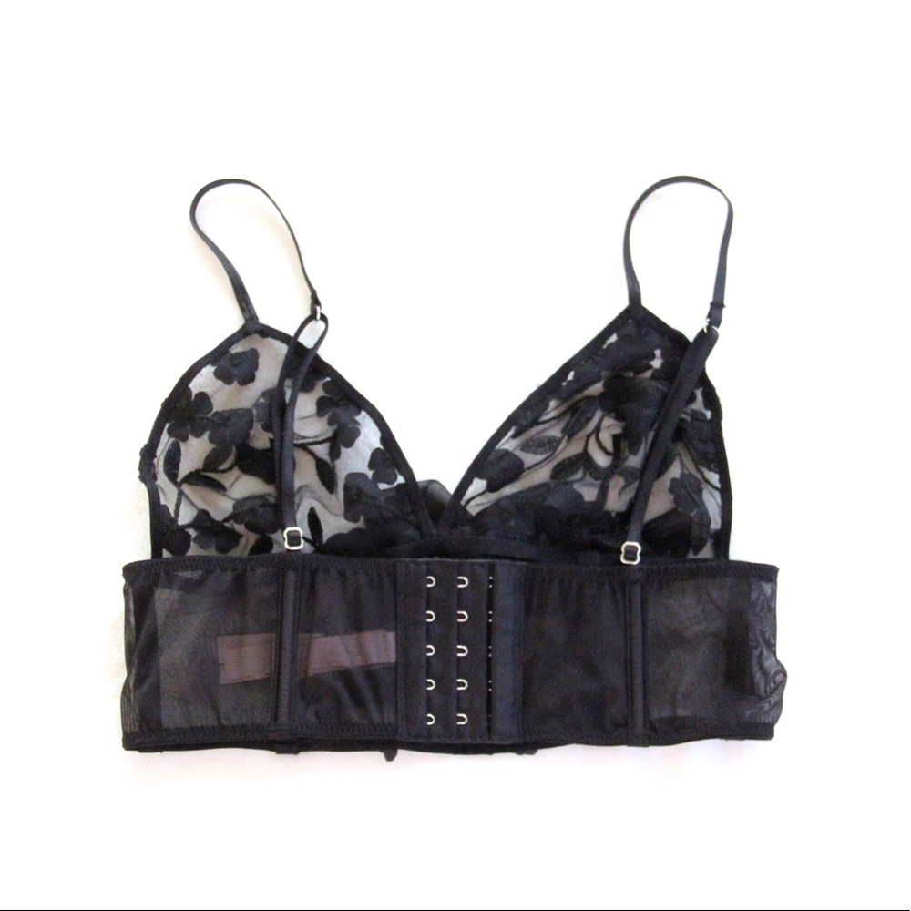 VS Dream Angels Floral Black Appliqué Unlined Bra - Picture 7 of 8